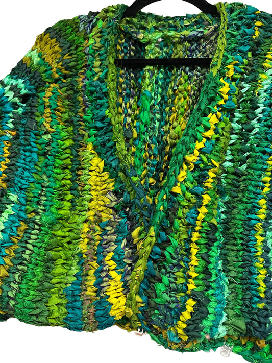 Custom knitted Green Crop Jacket