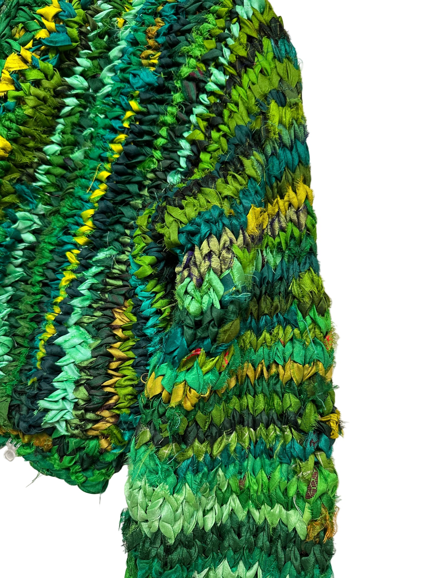 Custom knitted Green Crop Jacket