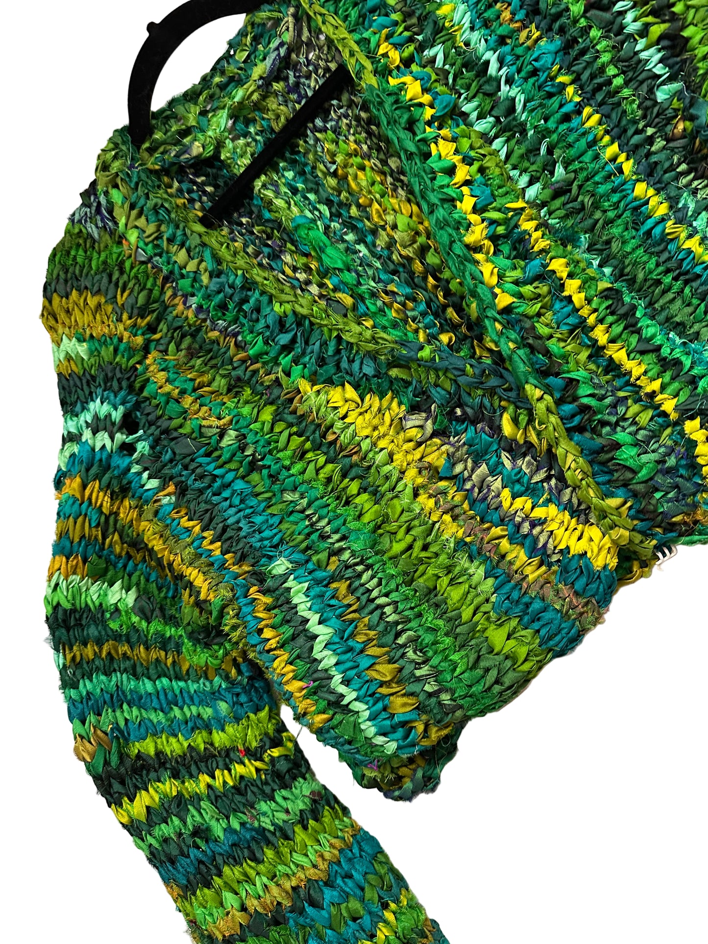 Custom knitted Green Crop Jacket